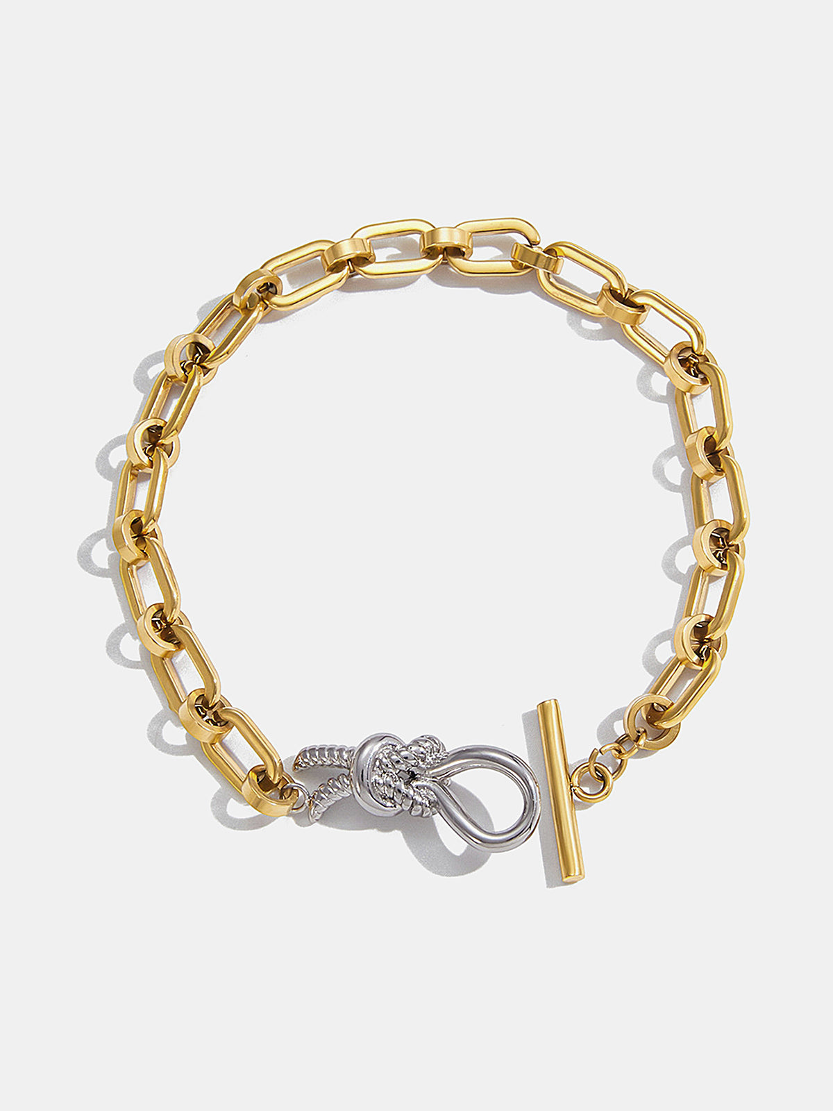 Color-Block Knot Clasp Link Bracelet-Chicvia