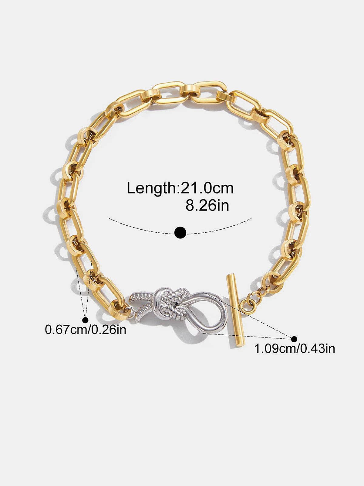 Color-Block Knot Clasp Link Bracelet-Chicvia