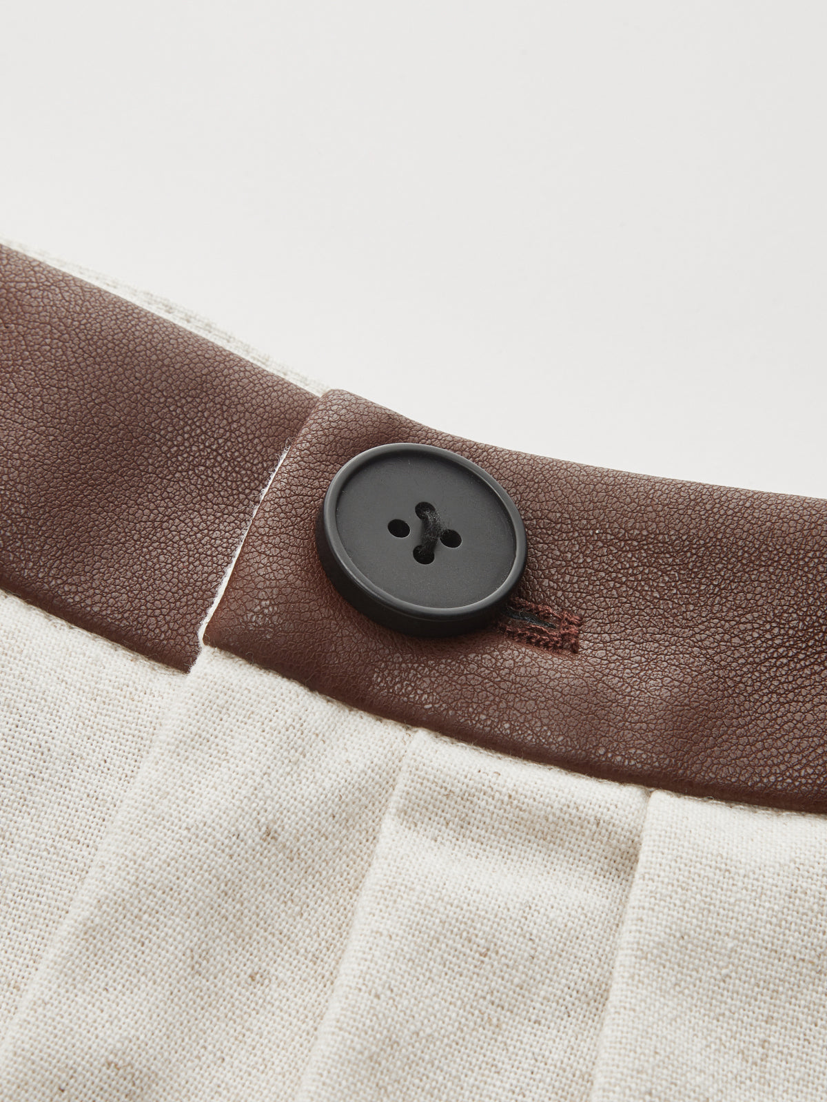 Faux Leather Waistband Pleated Balloon Pants-Chicvia