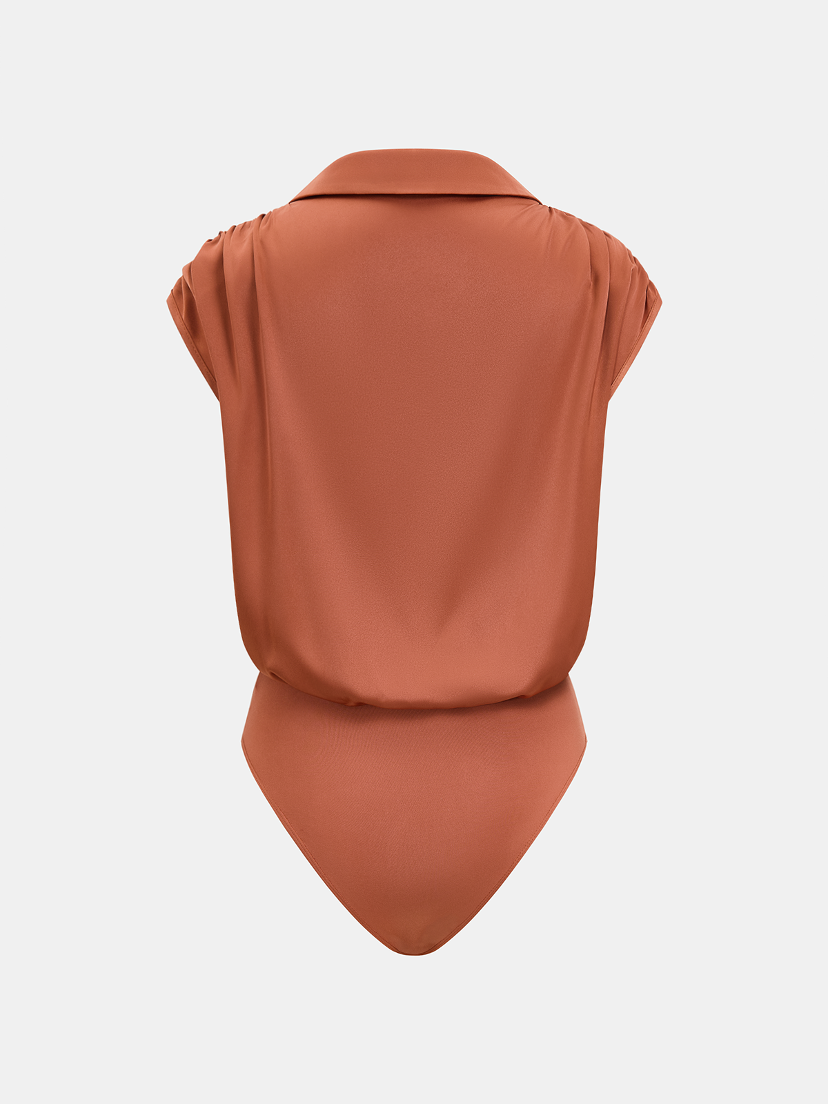 Collared Cap Sleeve Wrap Bodysuit-Chicvia