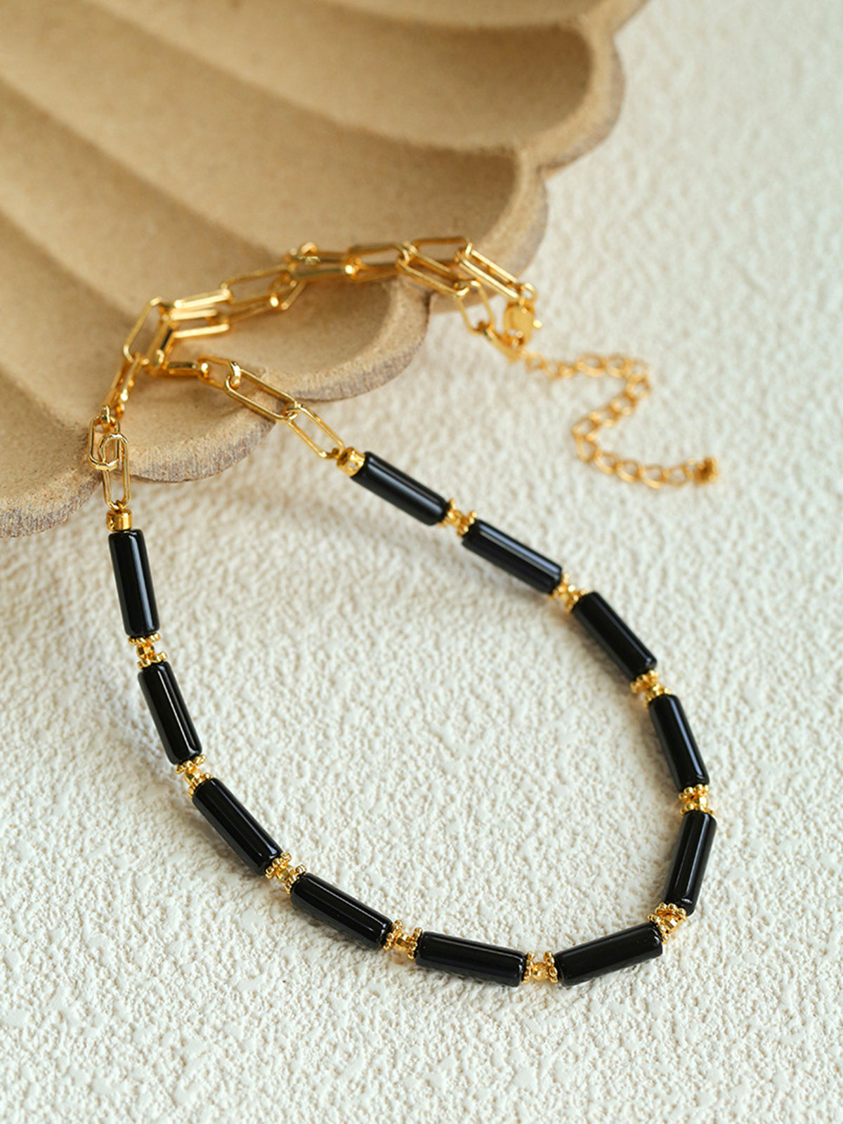 Long Bar Agate Choker Necklace-Chicvia