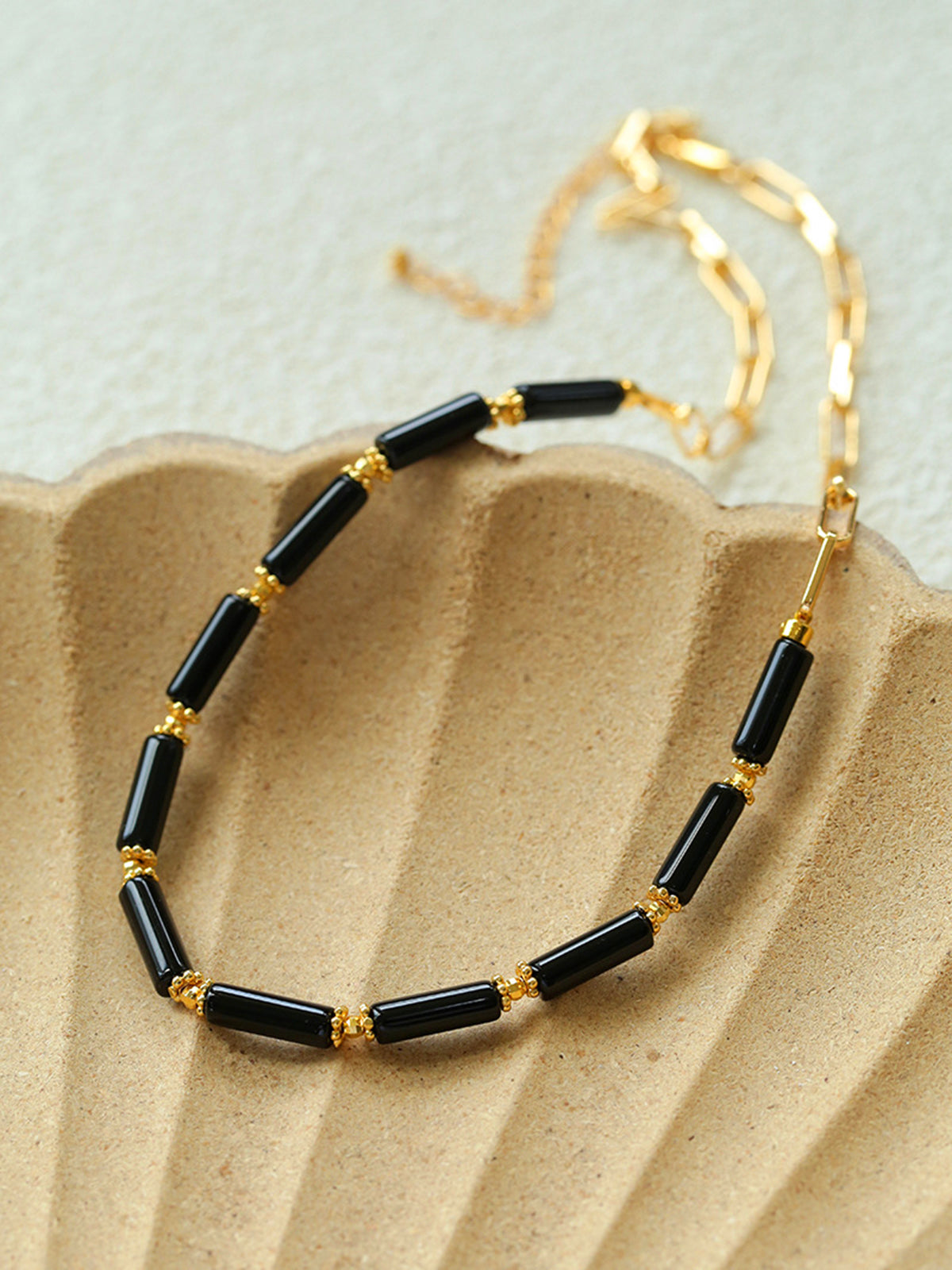 Long Bar Agate Choker Necklace-Chicvia