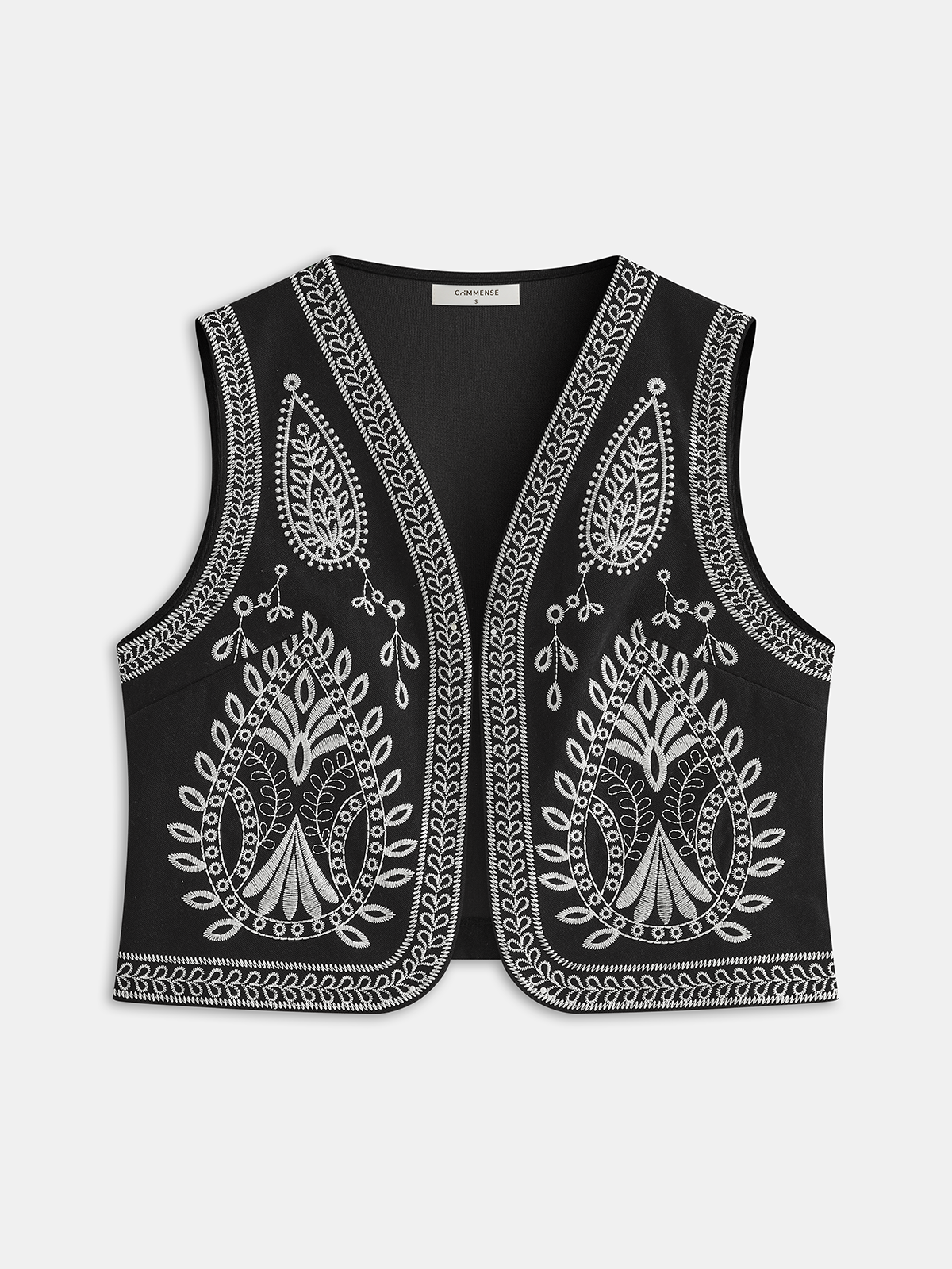 Paisley Embroidery Vest-Chicvia
