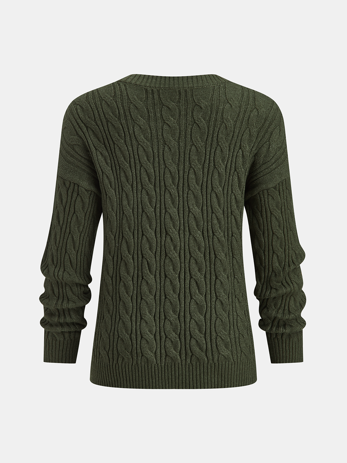 Cable Knit Sweater & Wide-Leg Pant Set-Chicvia