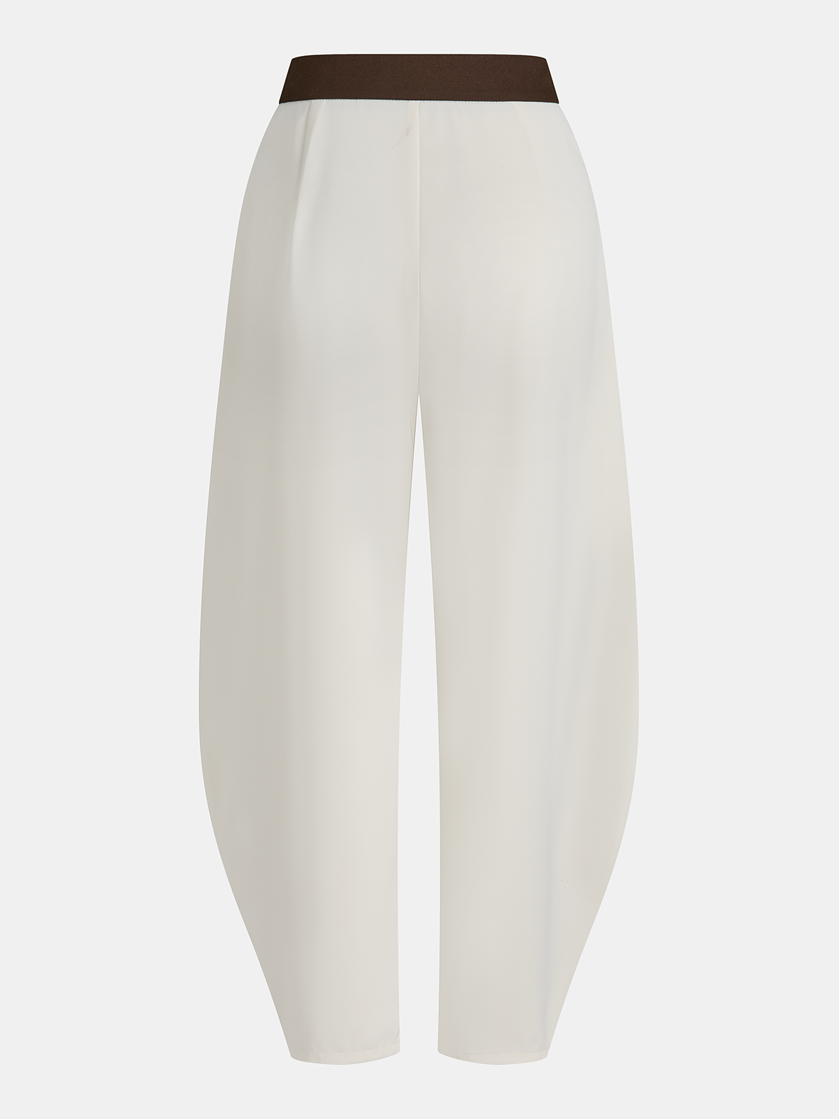 Contrast Waistband Asymmetric Balloon Pants-Chicvia