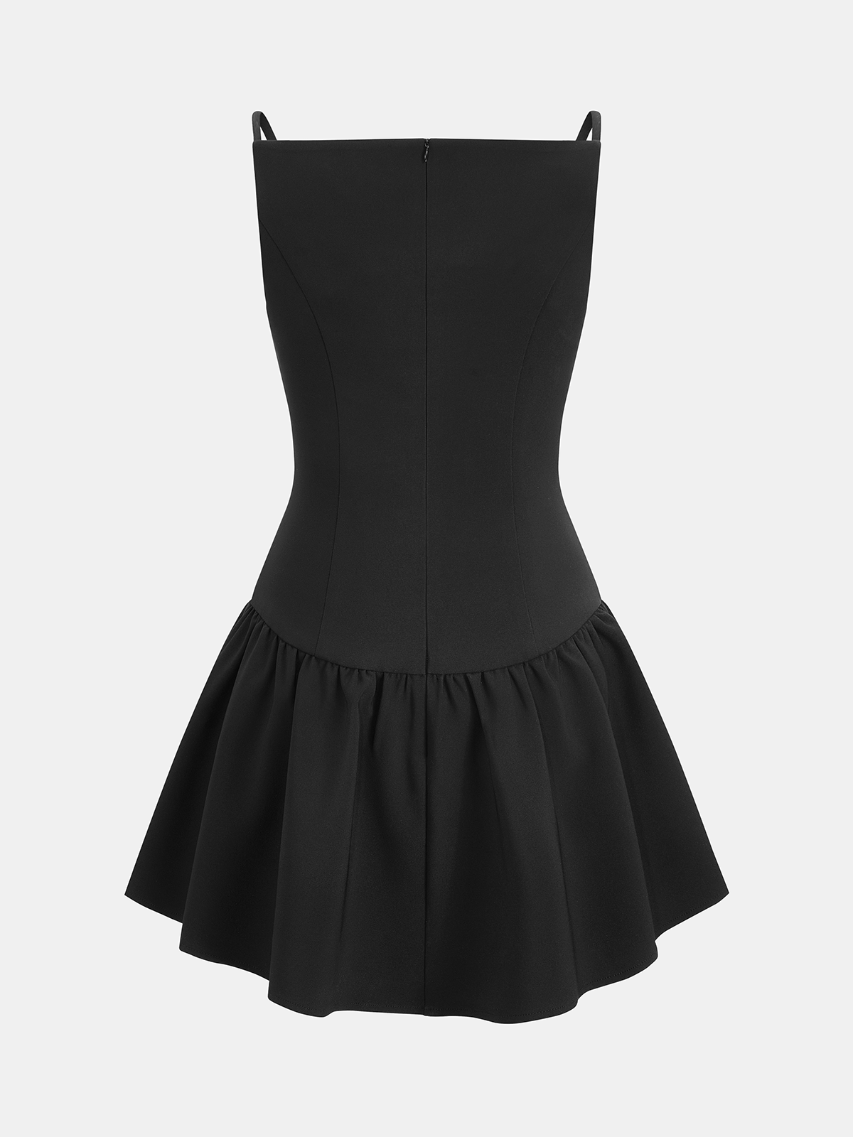 Button Detail Flared Hem Cami Dress-Chicvia