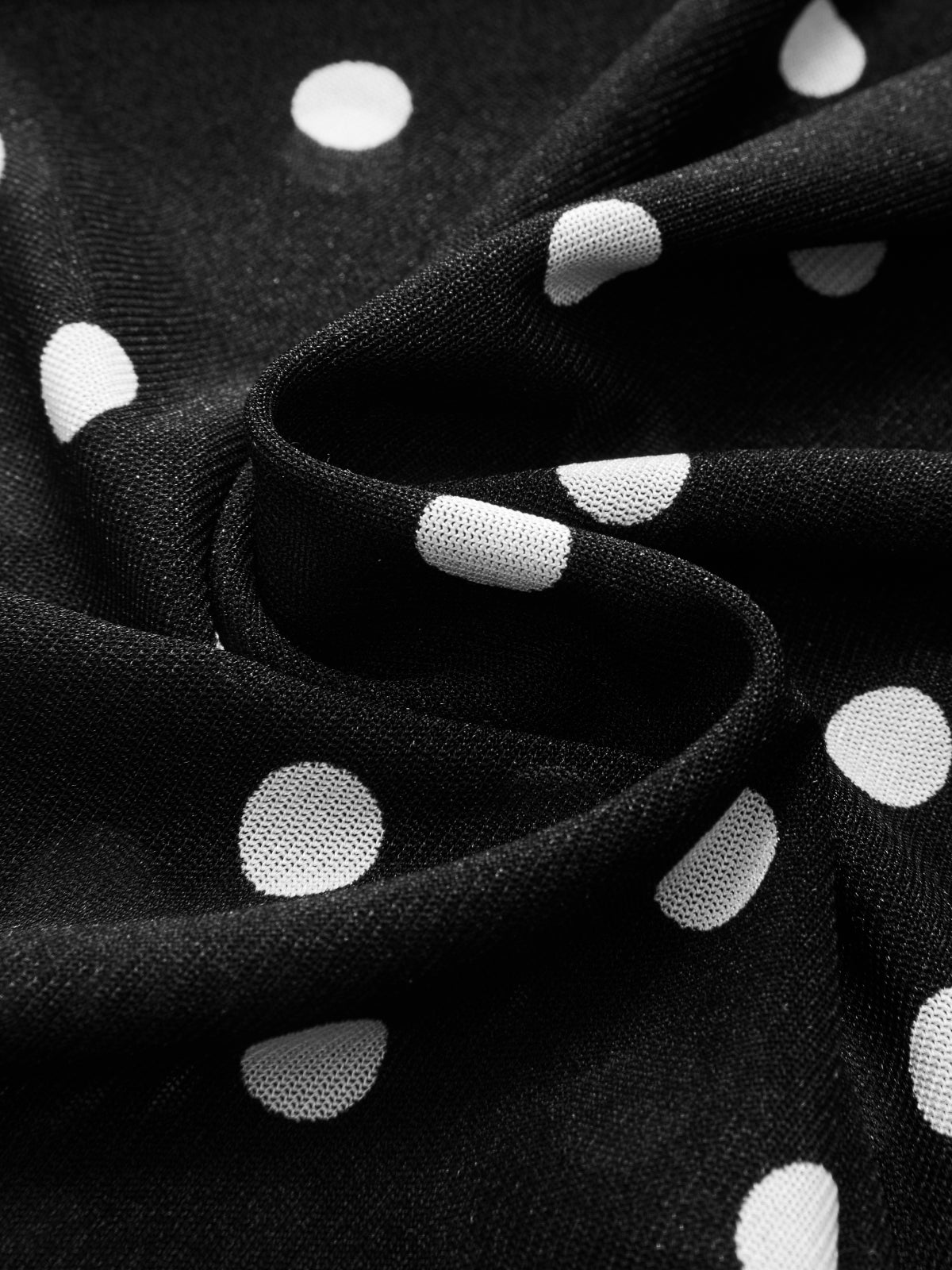 Polka Dot Sheer-Mesh Ruched Maxi Dress-Chicvia