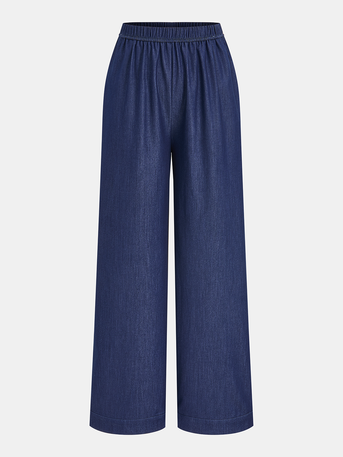 Faux Denim Tie-Waist Vest & Pants Set-Chicvia