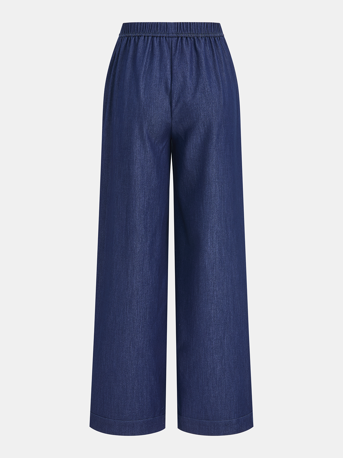 Faux Denim Tie-Waist Vest & Pants Set-Chicvia