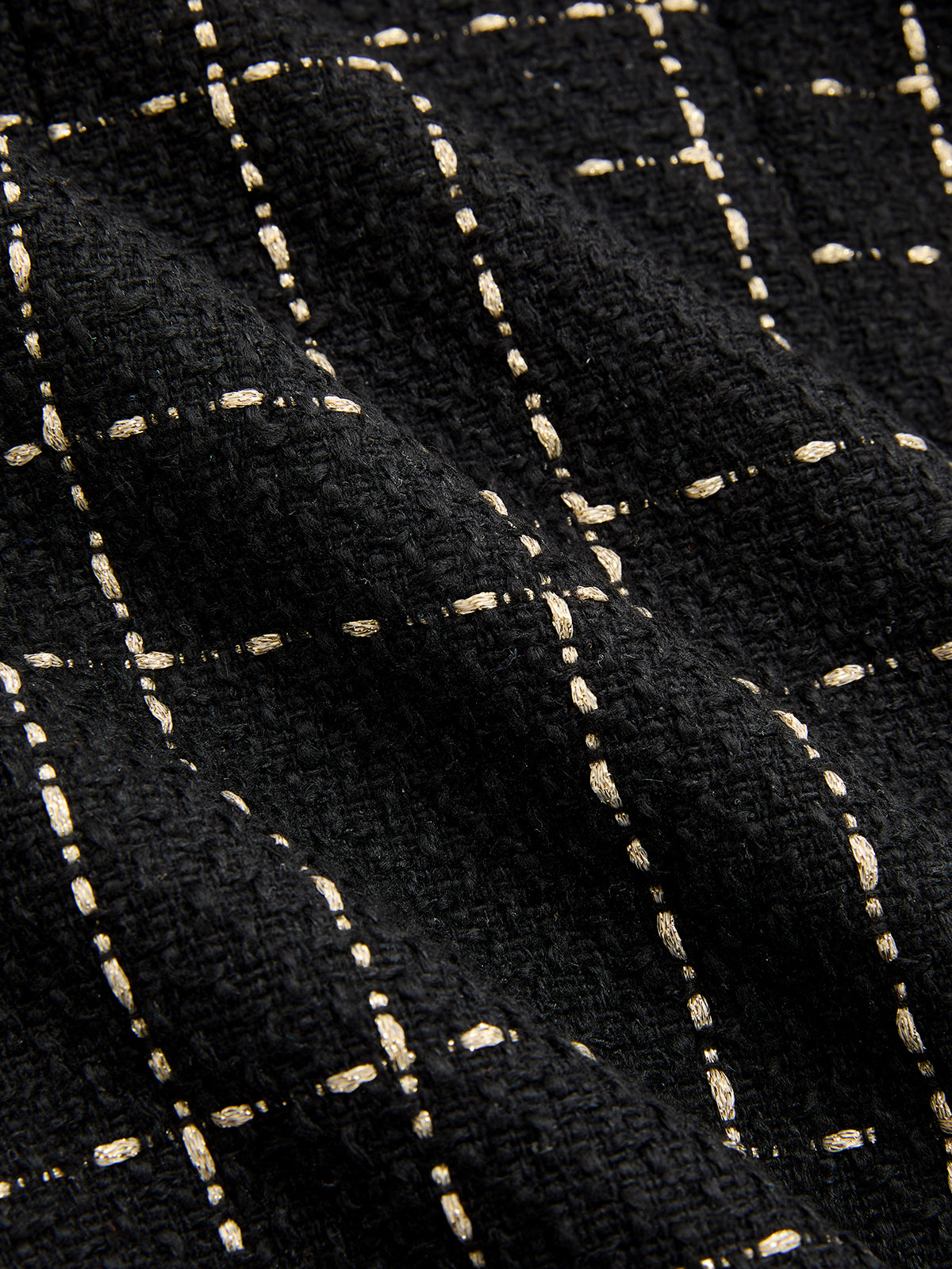 Belted Plaid Tweed Sleeveless Mini Dress-Chicvia