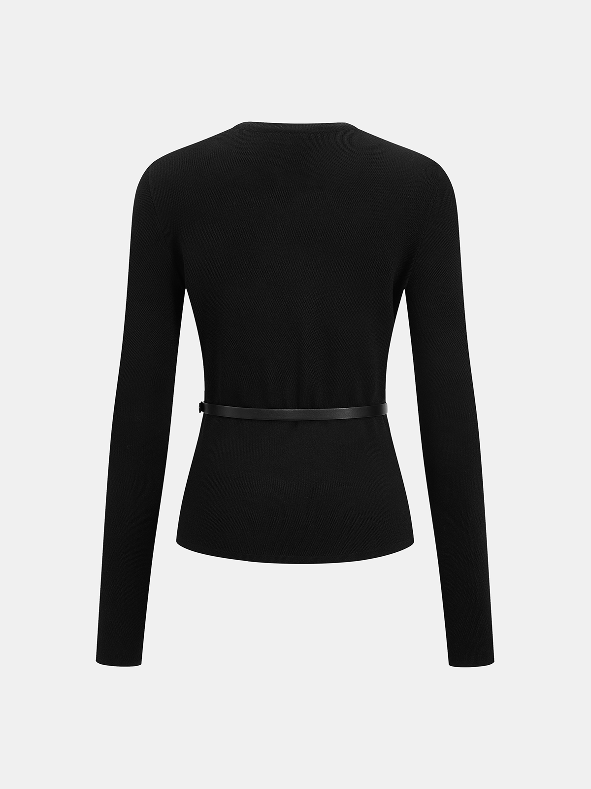 Belted Metal Button Top & Pleated Skirt Set-Chicvia