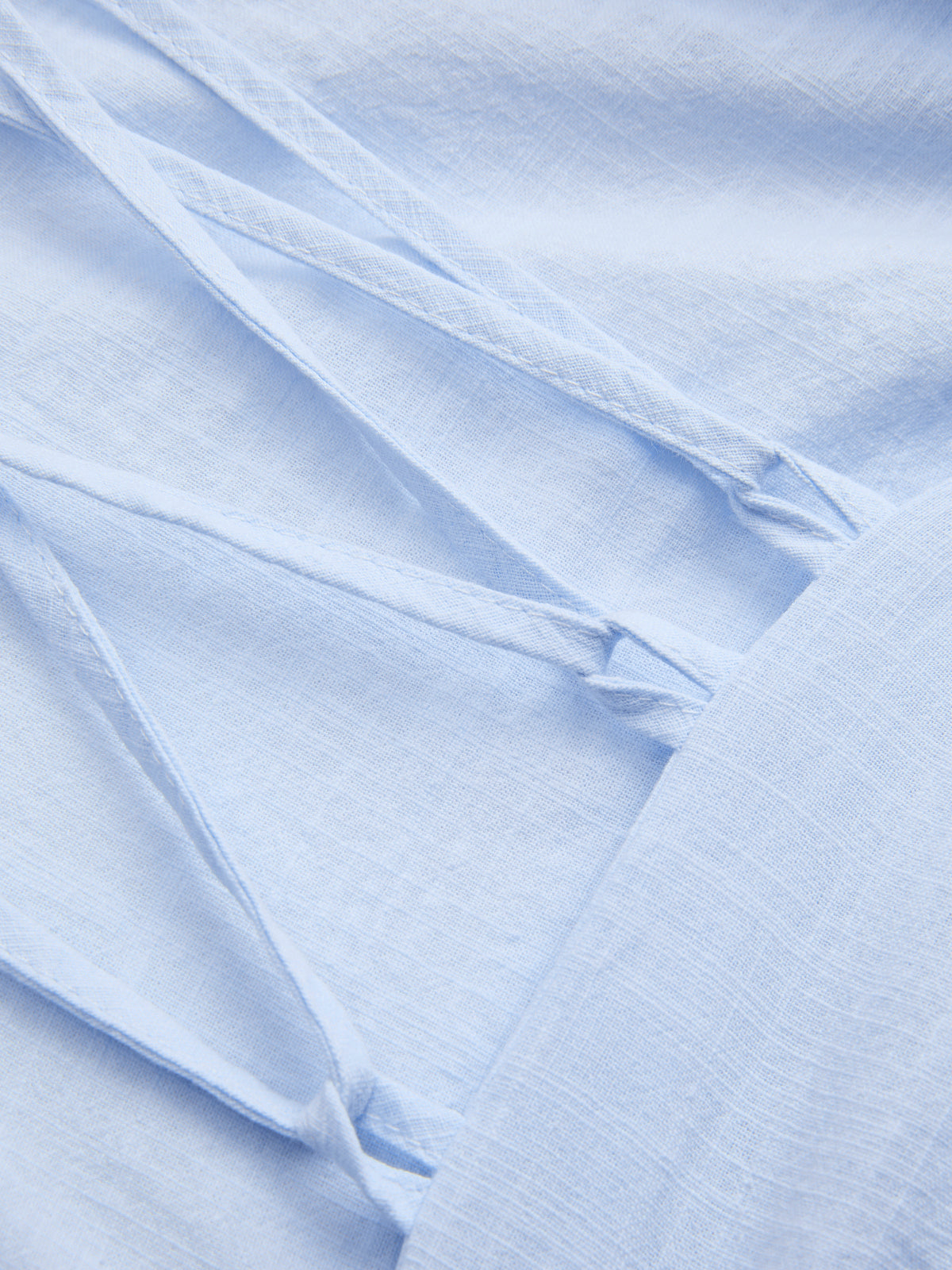 Cotton Tie-Neck Long-Sleeve Shirt-Chicvia