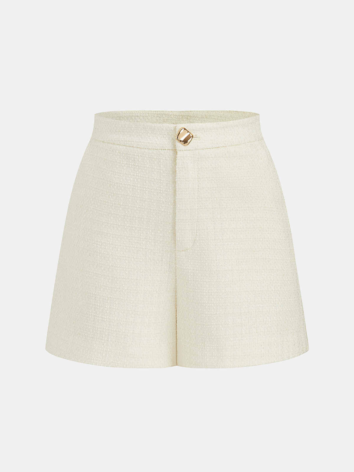 Metal Button Tweed Vest & Shorts Set-Chicvia