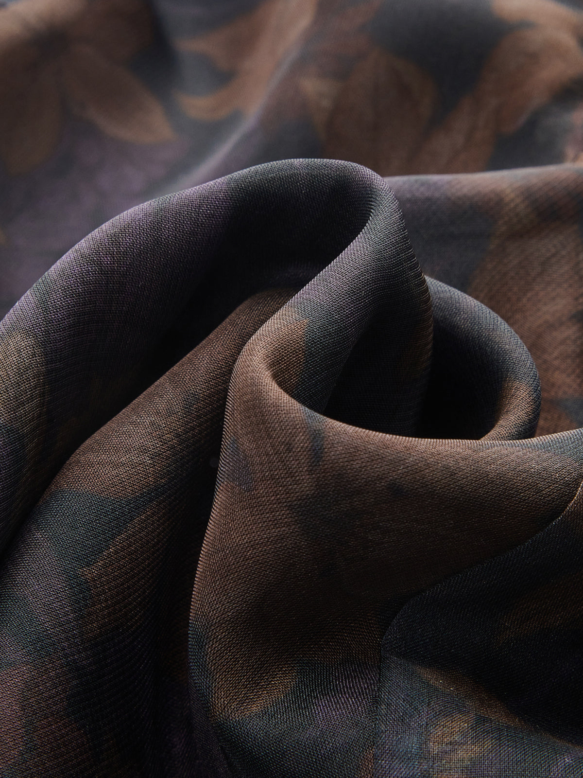 Lace Trim Vintage Floral Chiffon Dress-Chicvia