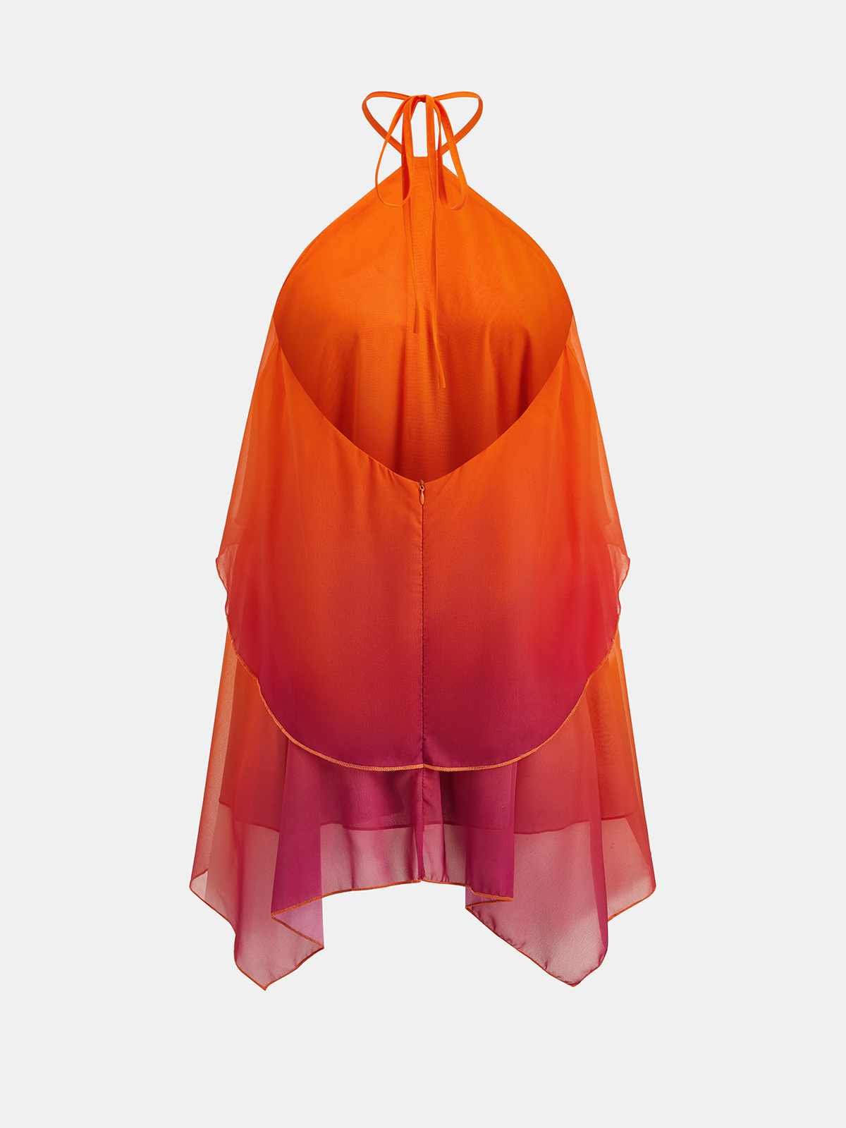 Halter Shell-Embellished Gradient Mini Dress-Chicvia