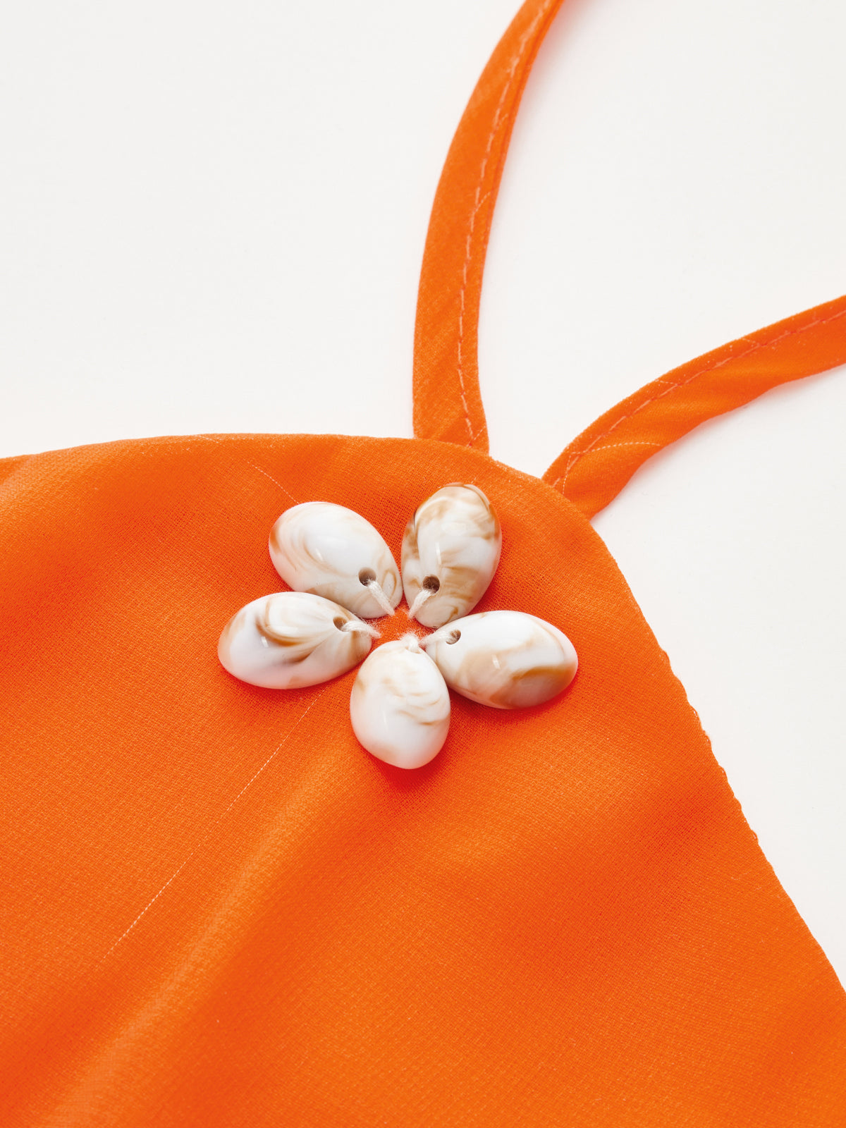 Halter Shell-Embellished Gradient Mini Dress-Chicvia