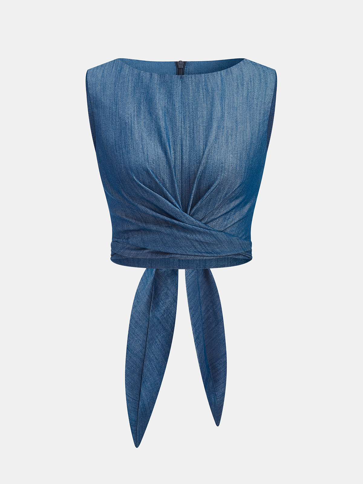 Cross-Tie Crop Top & Wide-Leg Pants Set-Chicvia
