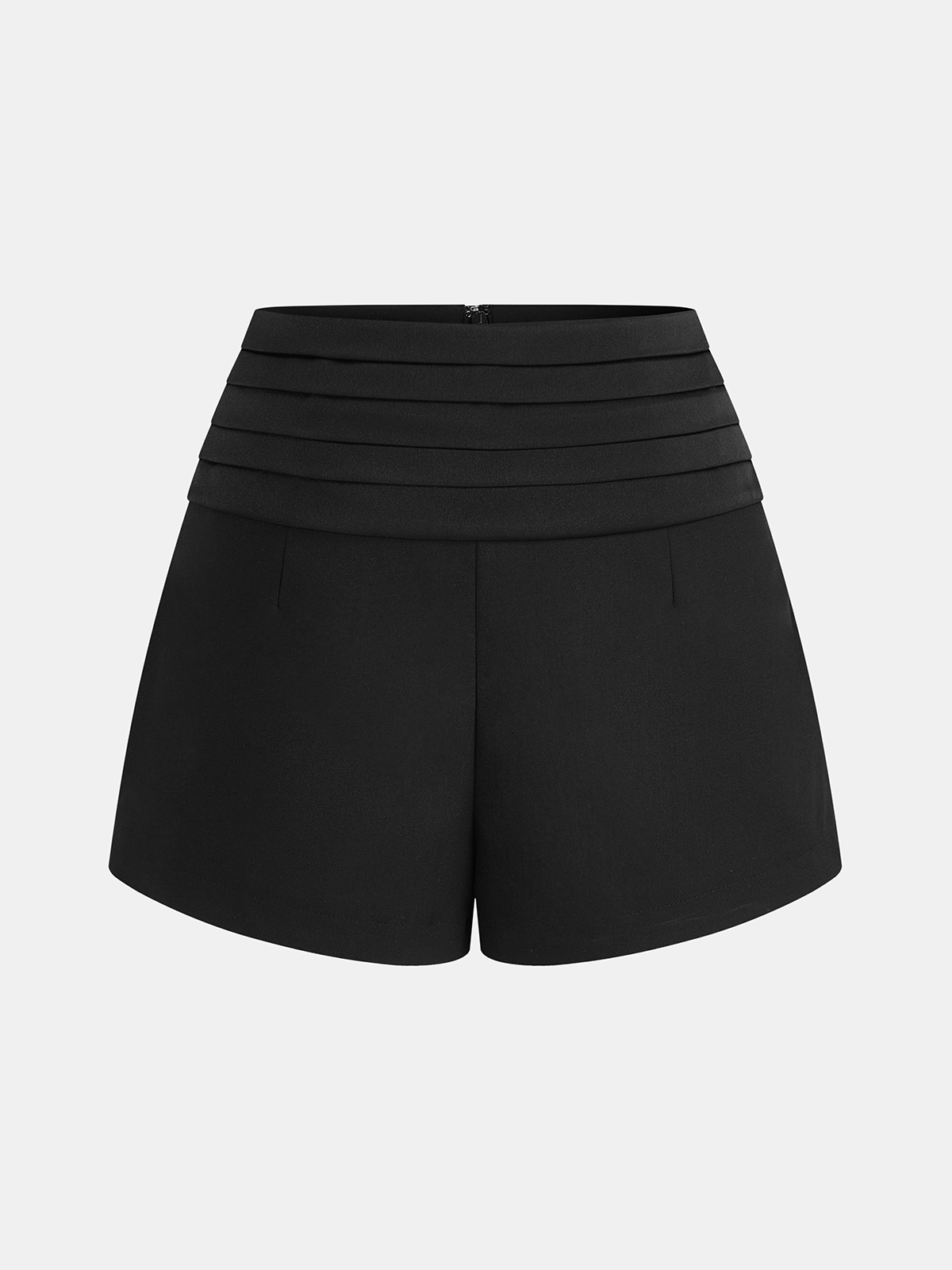 Pleated Waistband Tailored Shorts-Chicvia