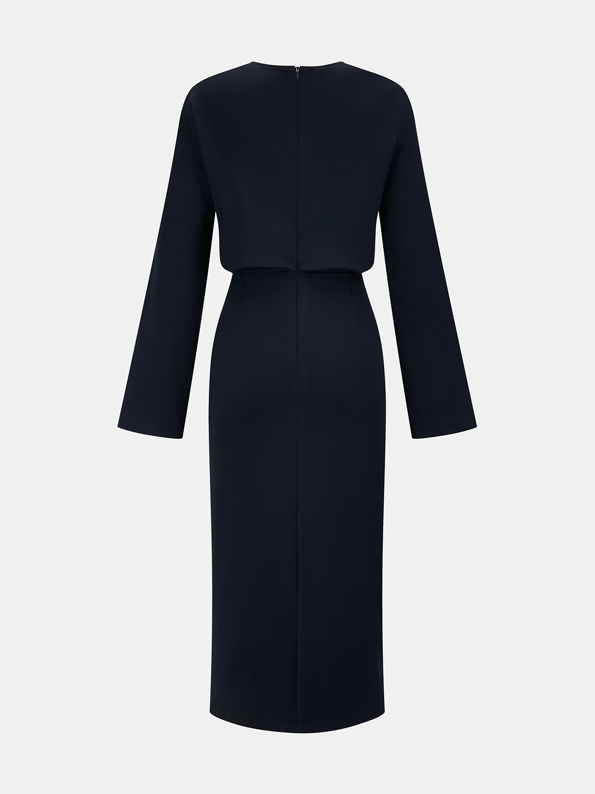 Metal Detail Keyhole Neck Midi Dress-Chicvia