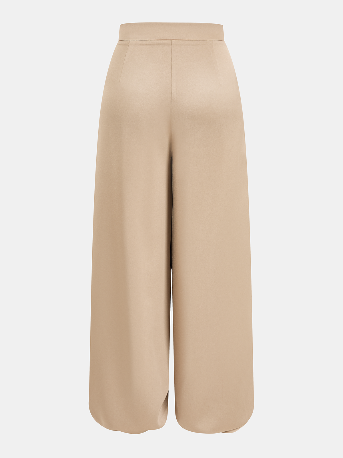 Mid-Waist Satin Pleated Balloon Pants-Chicvia