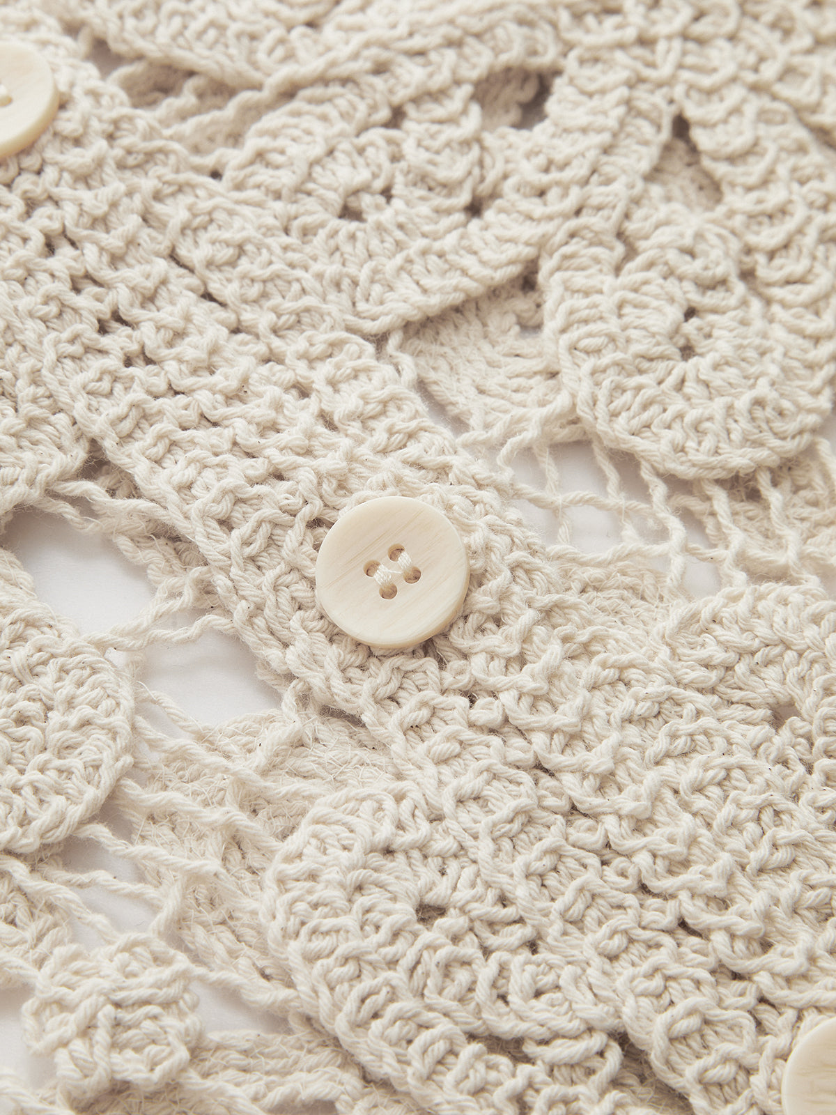 Cropped Floral Crochet Cardigan-Chicvia