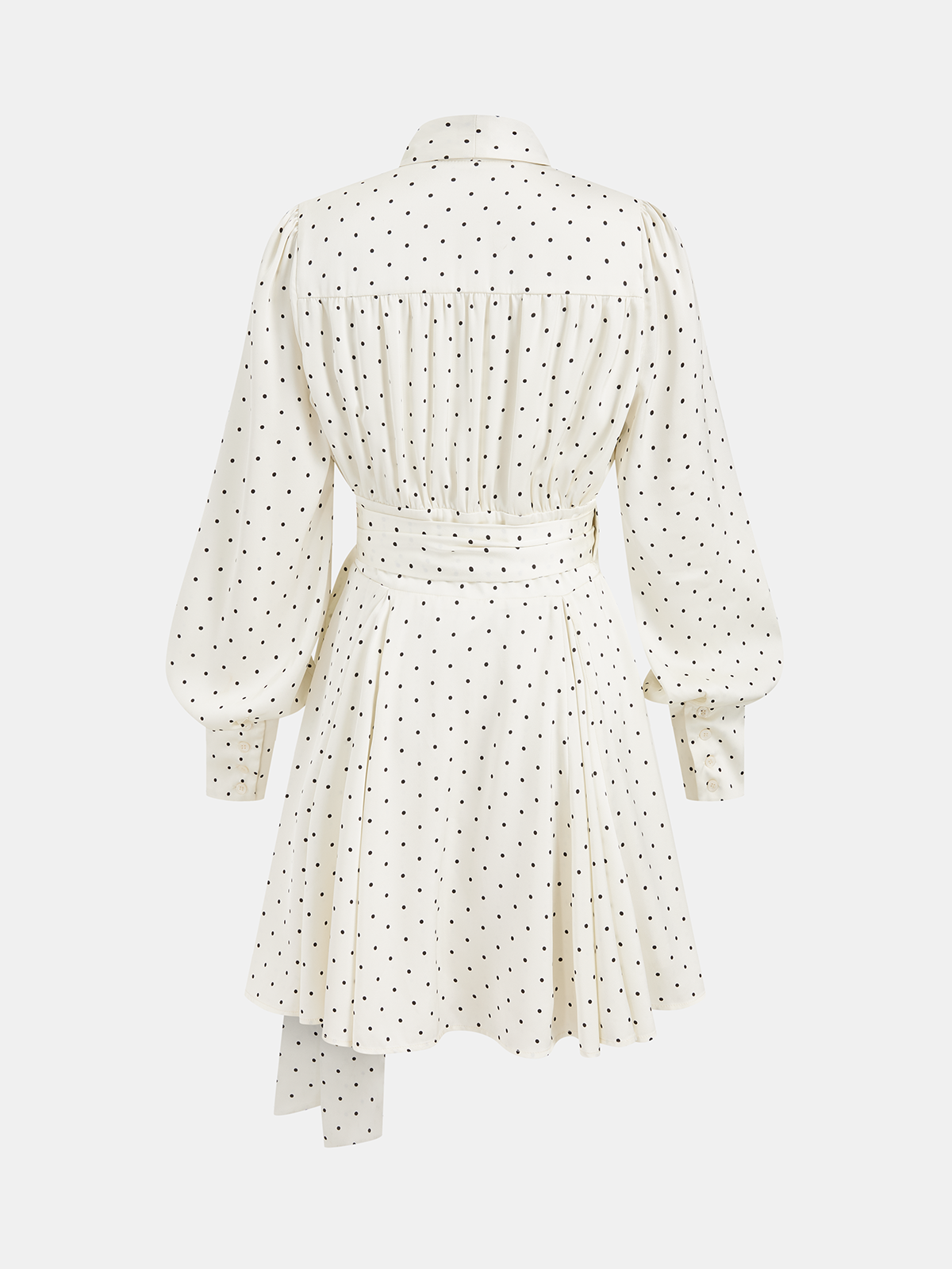 Polka Dot Wrap Tie Waist Mini Dress-Chicvia