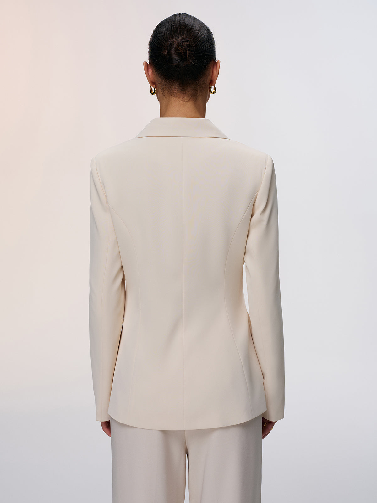 Metal Buckle Wrap-Front Blazer-Chicvia