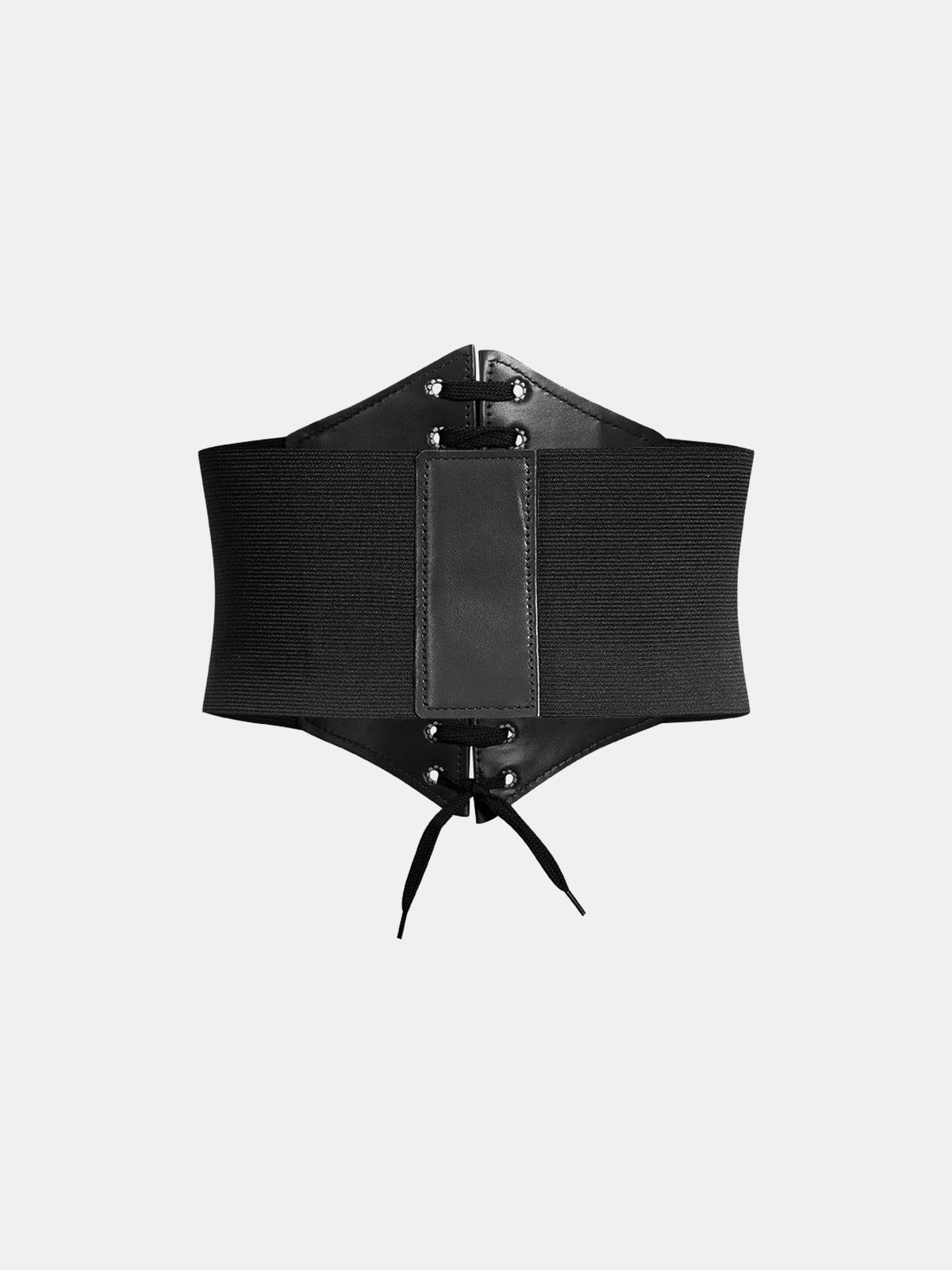Lace-Up Faux Leather Corset Belt-Chicvia