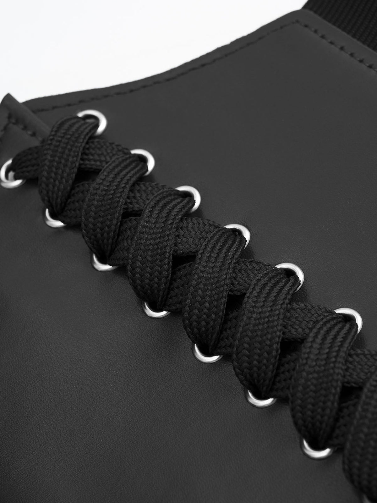 Lace-Up Faux Leather Corset Belt-Chicvia