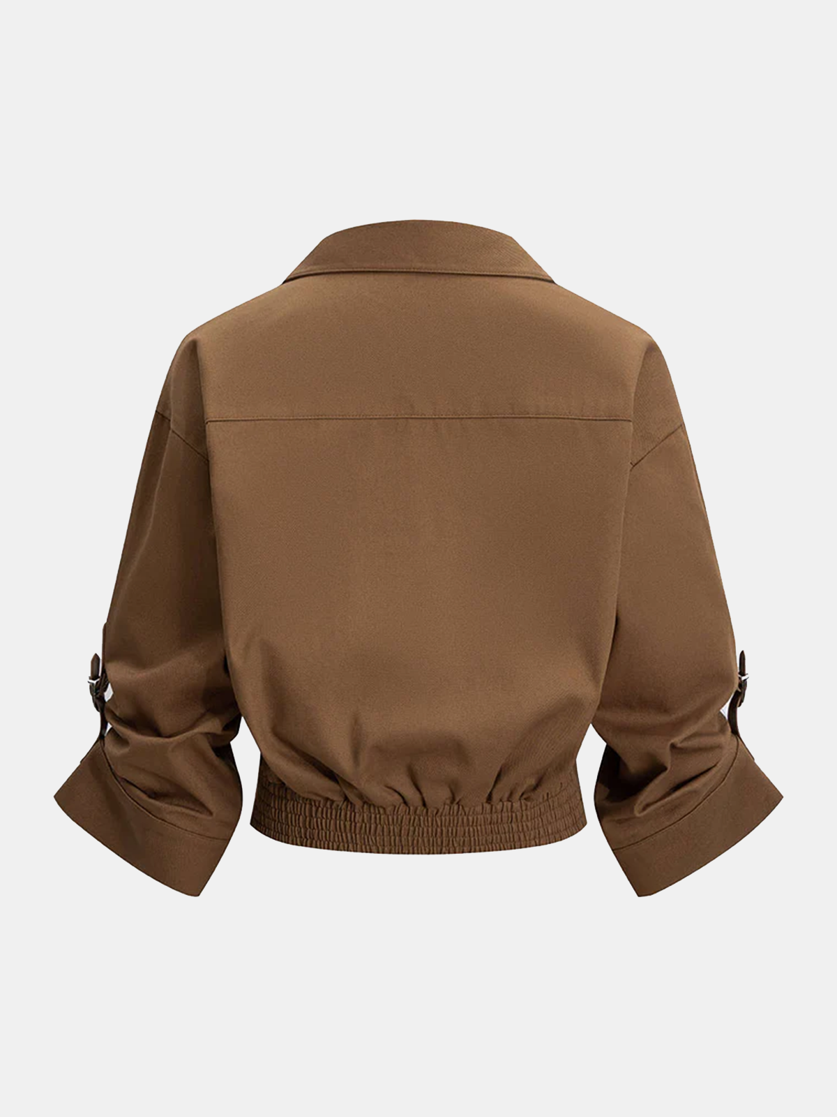 Cropped Collar Buttoned Shirts-Chicvia