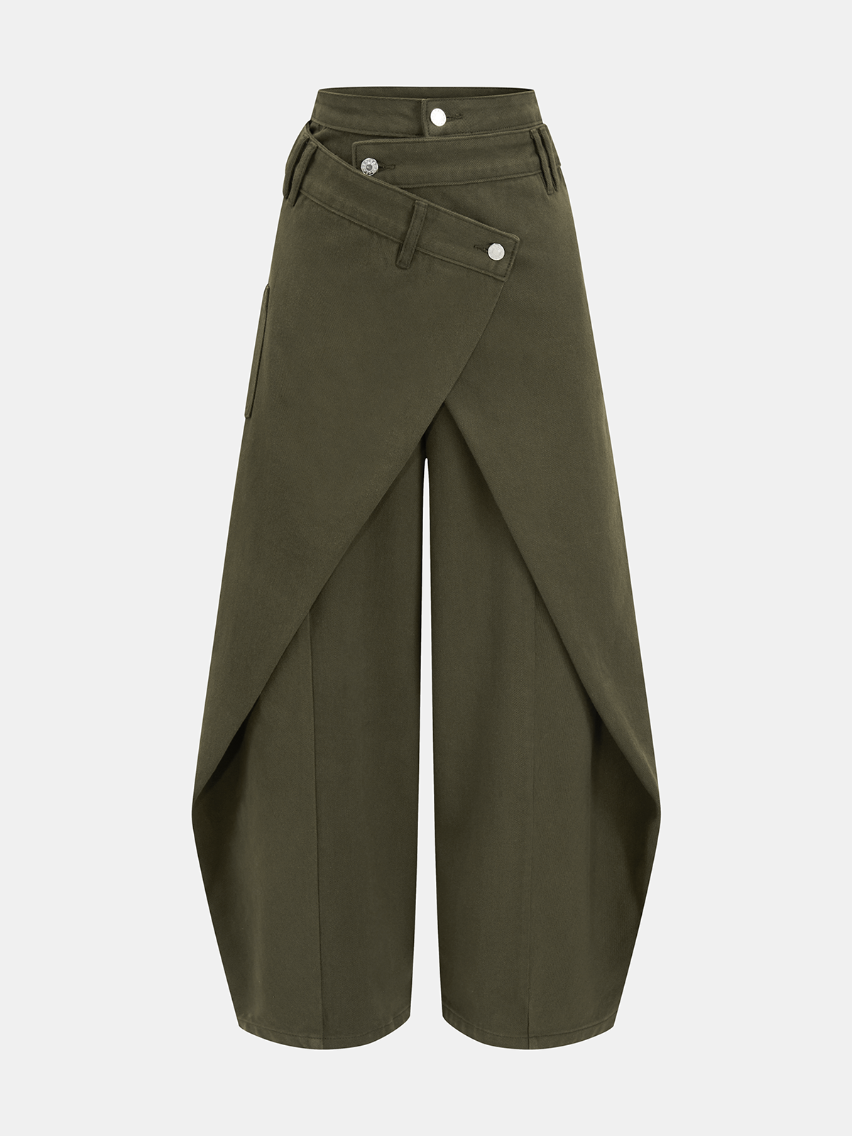 Cross-Front Wide-Leg Jeans-Chicvia