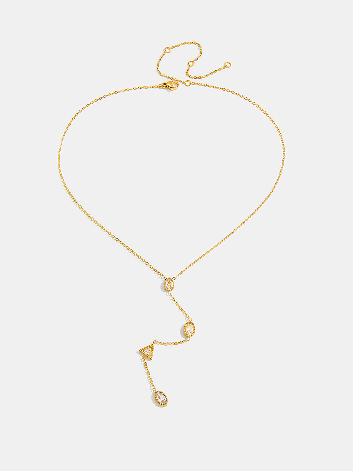 Geometric Zircon Y-Shaped Necklace-Chicvia