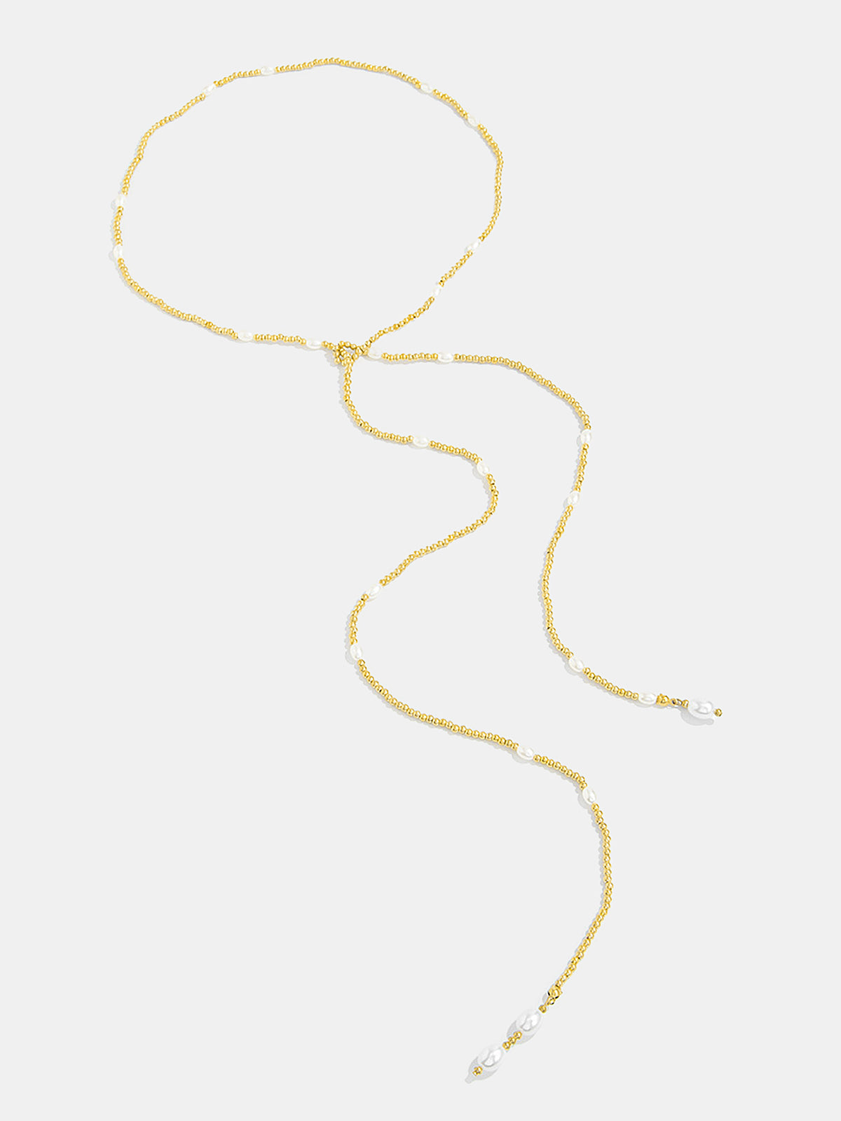 Pearl Beaded Y-Drop Necklace-Chicvia