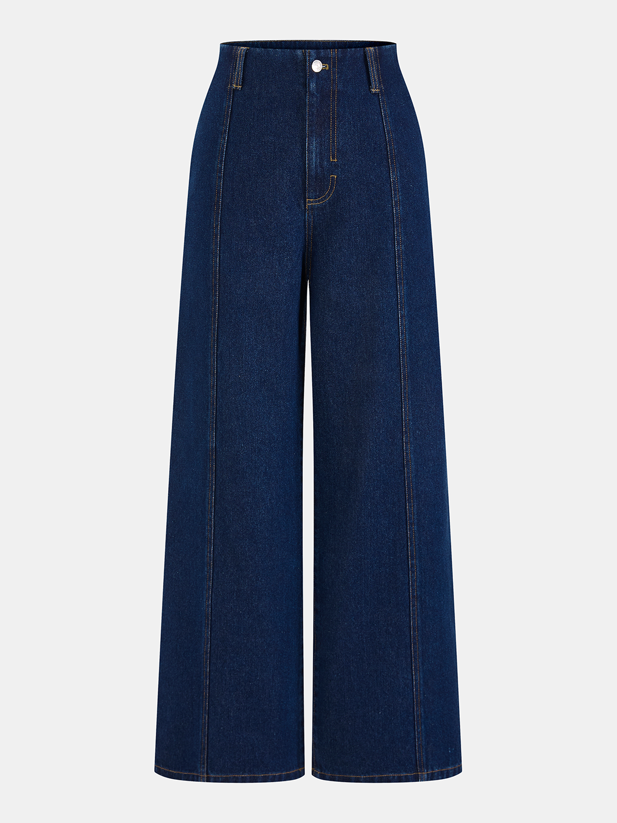Denim Wide-Leg Jeans-Chicvia