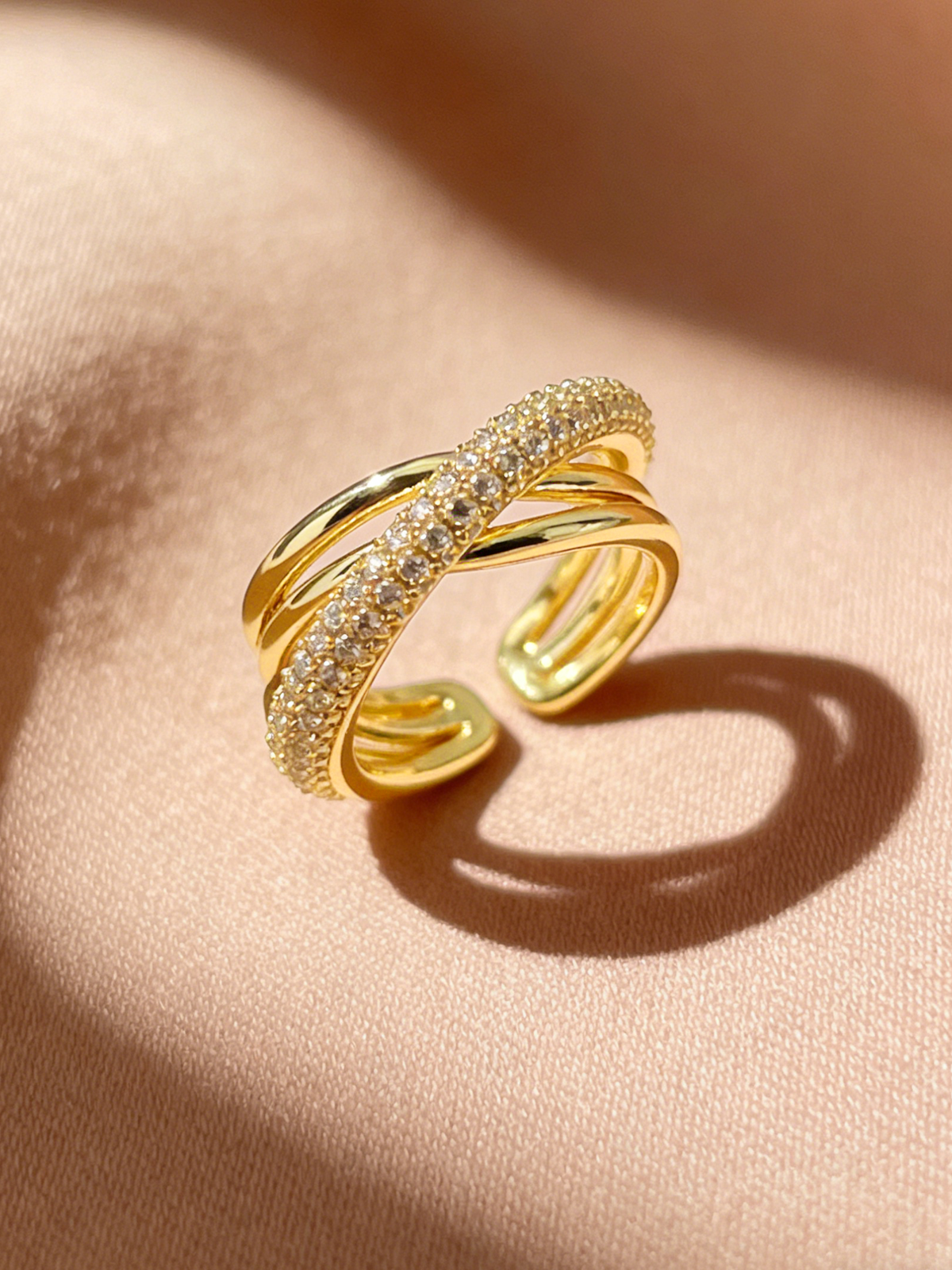 Intertwined Zircon Open Ring-Chicvia