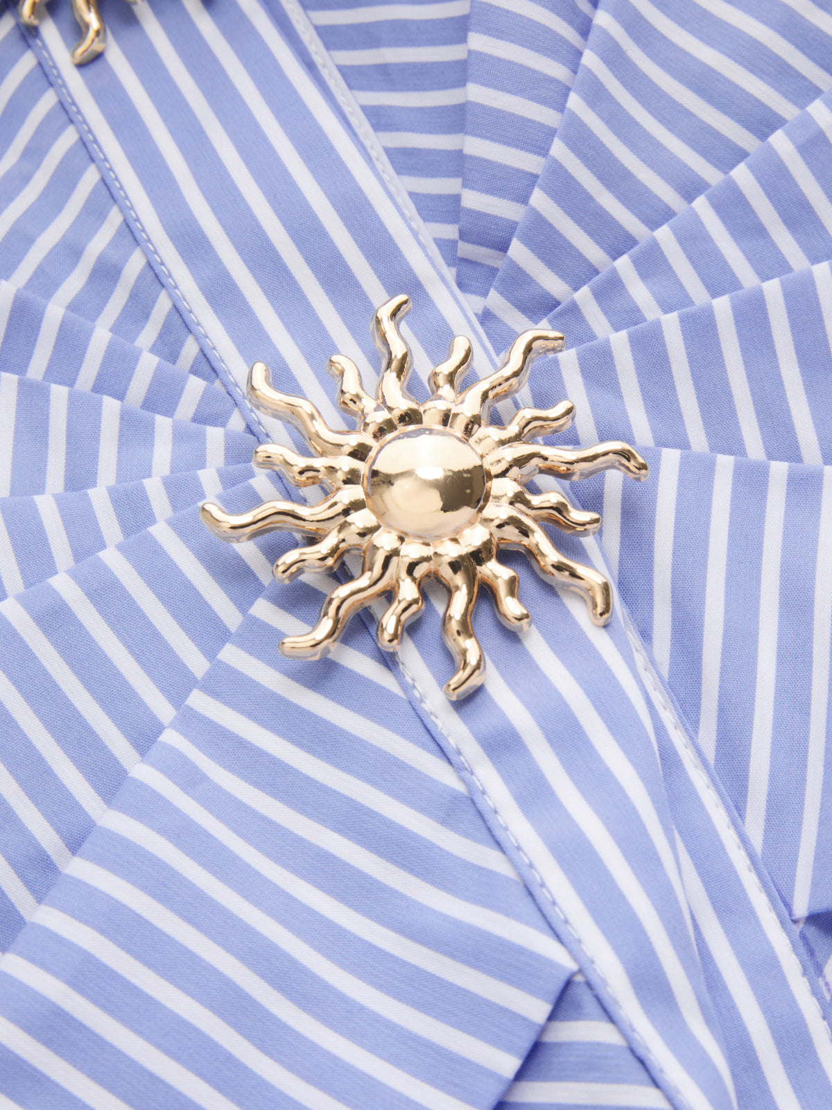 Cotton Blend Striped Halter Top-Chicvia