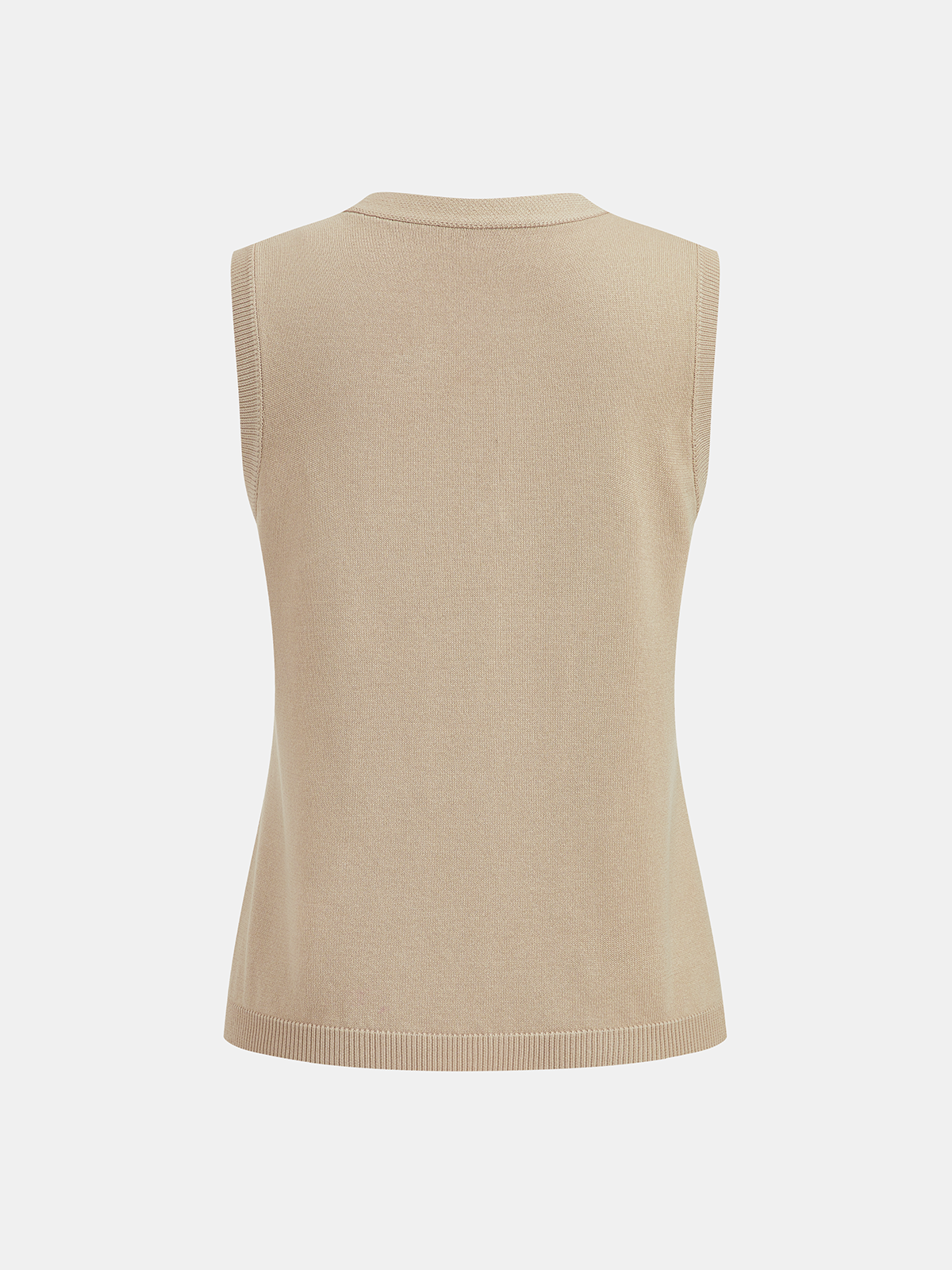 Buttoned Knit Vest & Ruched Midi Skirt Set-Chicvia