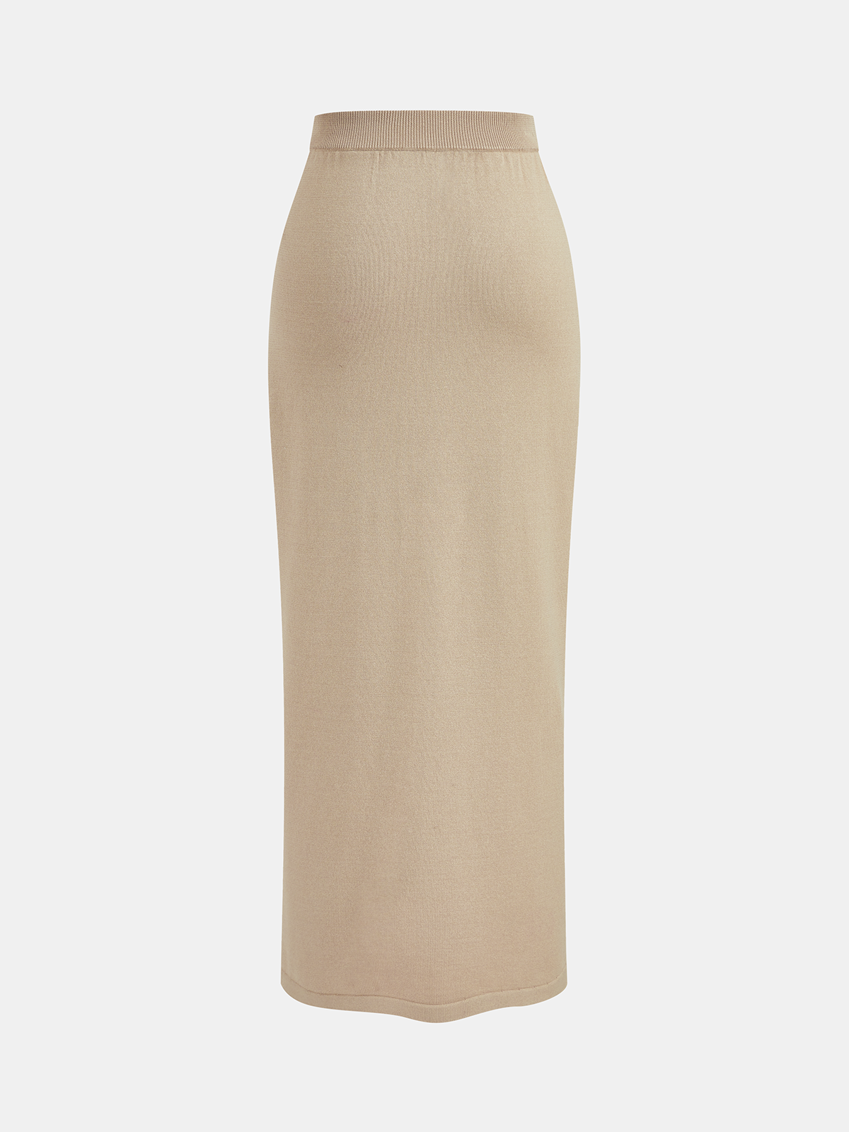 Buttoned Knit Vest & Ruched Midi Skirt Set-Chicvia