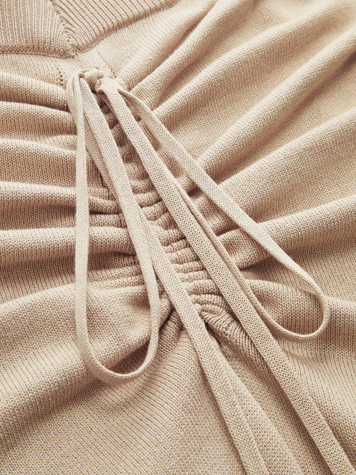 Buttoned Knit Vest & Ruched Midi Skirt Set-Chicvia