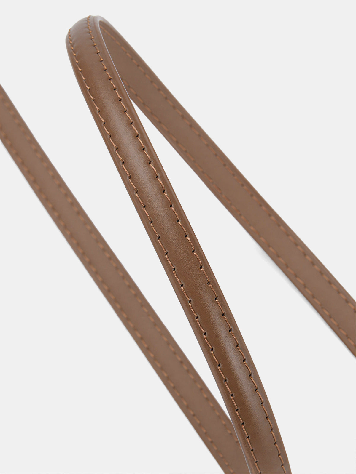 Knot Detail Leather Thin Belt-Chicvia