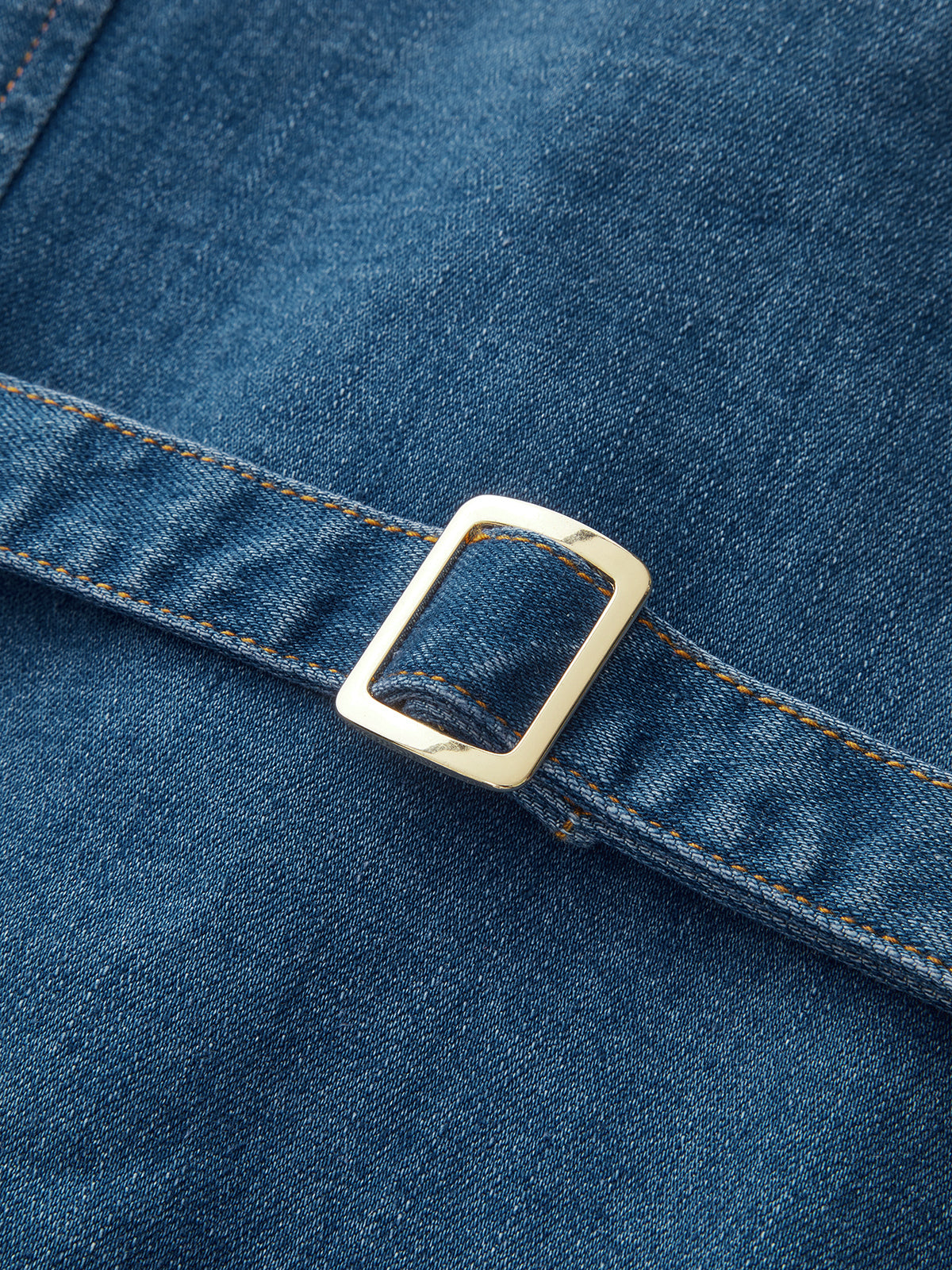 Denim Halter Button Front Maxi Dress-Chicvia