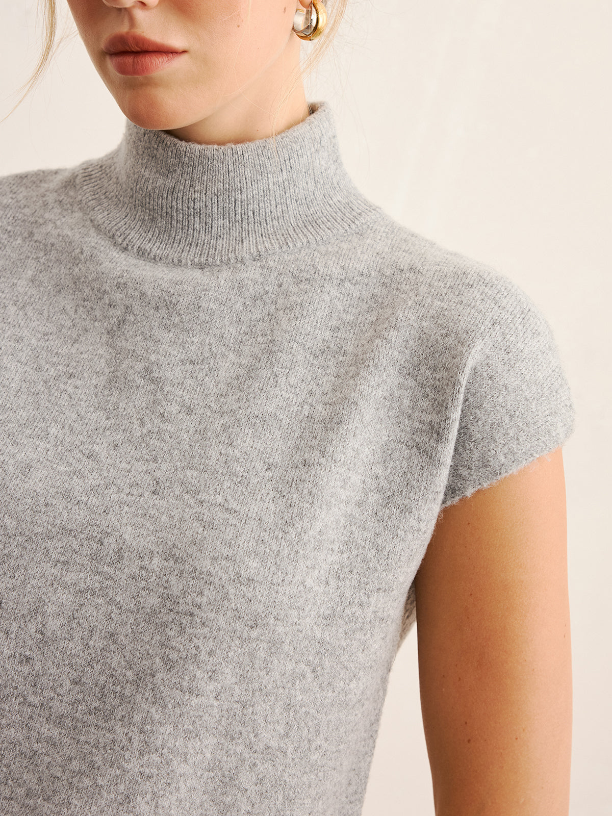 Mock Neck Knit Top & Midi Skirt Set without Belt-Chicvia