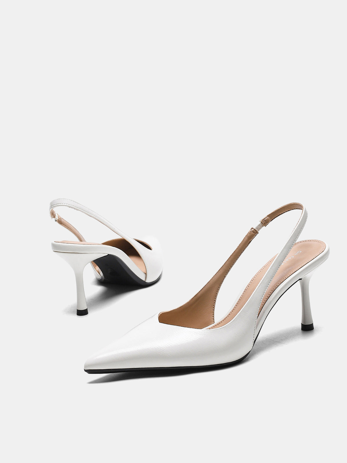 Pointed-Toe Slingback Stiletto Heels-Chicvia