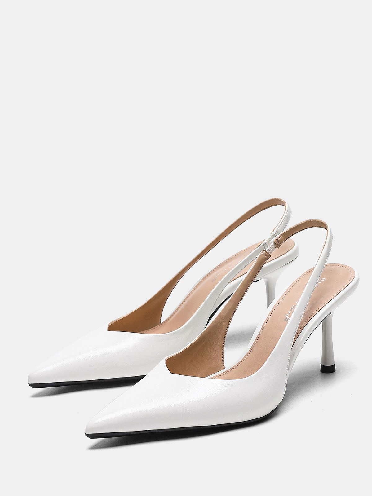 Pointed-Toe Slingback Stiletto Heels-Chicvia