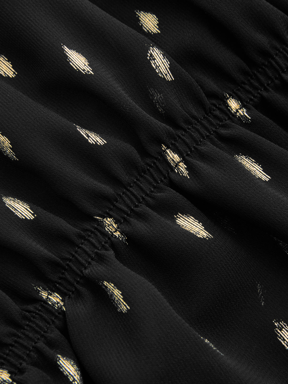 Foil Spot Print Tie-Front Chiffon Blouse-Chicvia