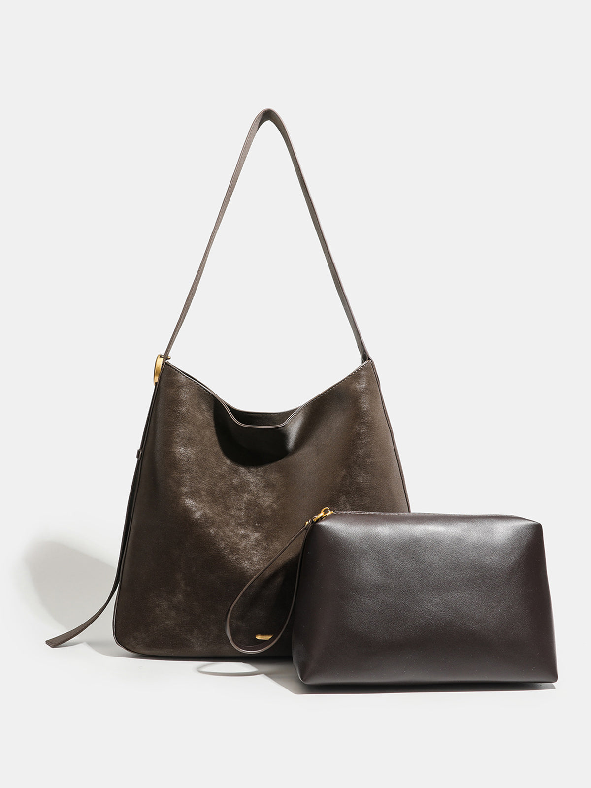 Large-Capacity Faux Suede Hobo Bag-Chicvia