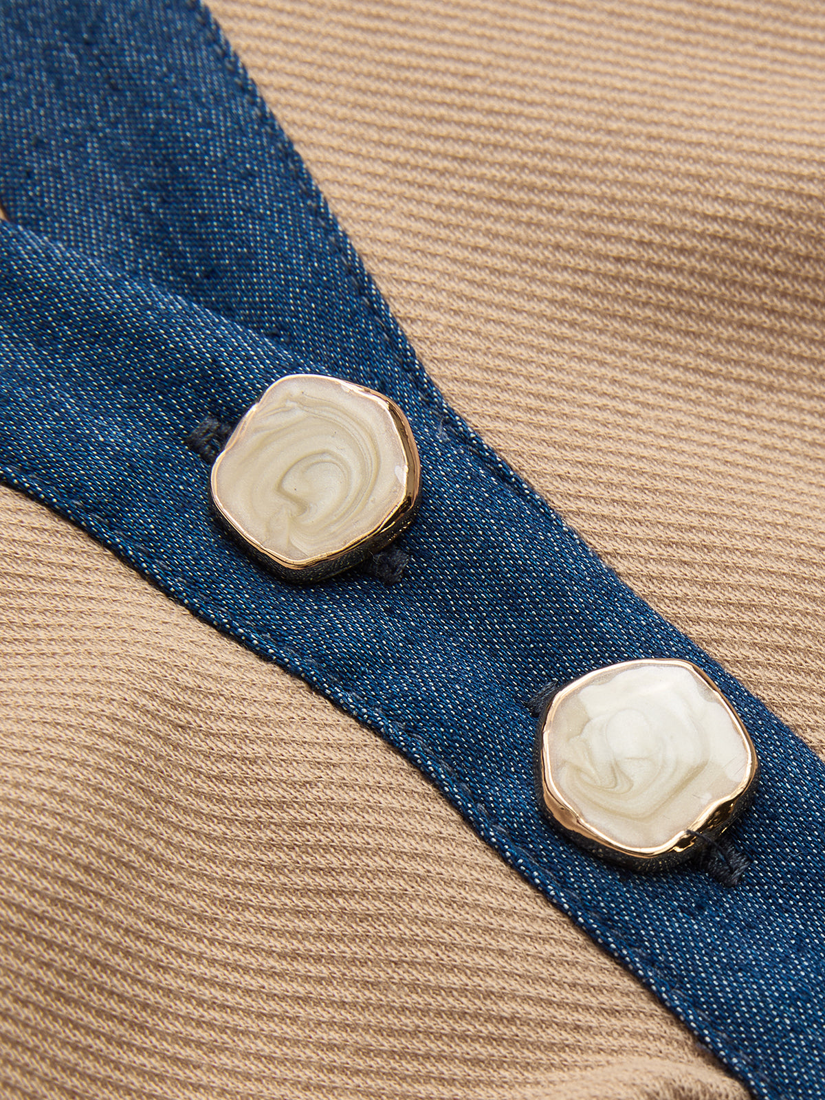 Denim Collar Sleeveless Maxi Dress-Chicvia