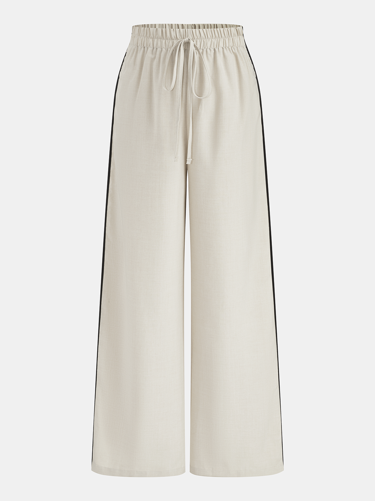 Contrast Piping Vest & Wide-Leg Pants Set-Chicvia