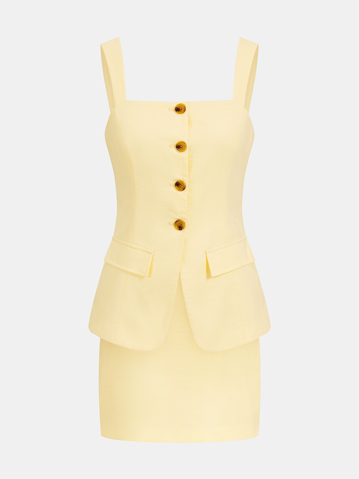 Button-Front Strappy Top & Mini Skirt Set-Chicvia