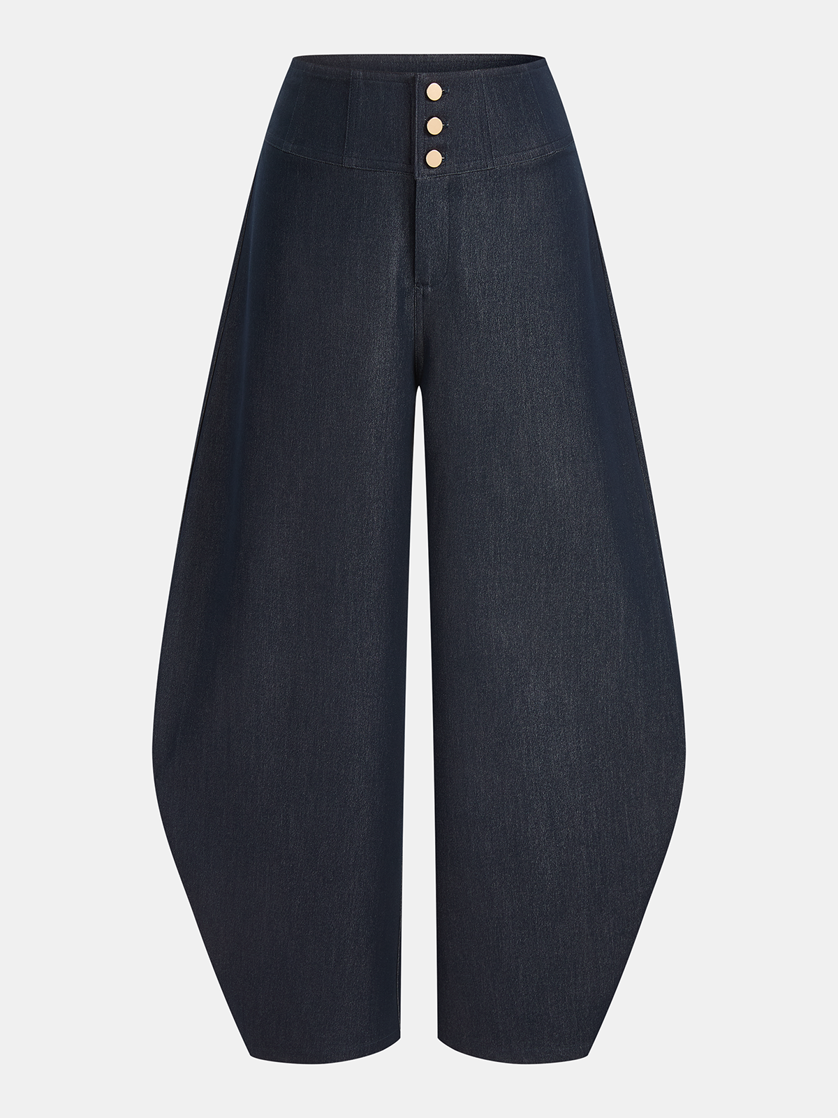 Mid-Waist Buttoned Balloon Pants-Chicvia